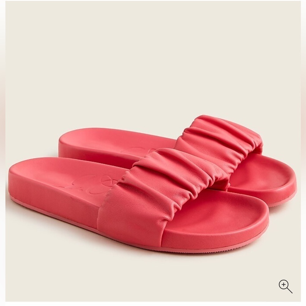 Coral Pink J. Crew Scrunchie-Strap Slides